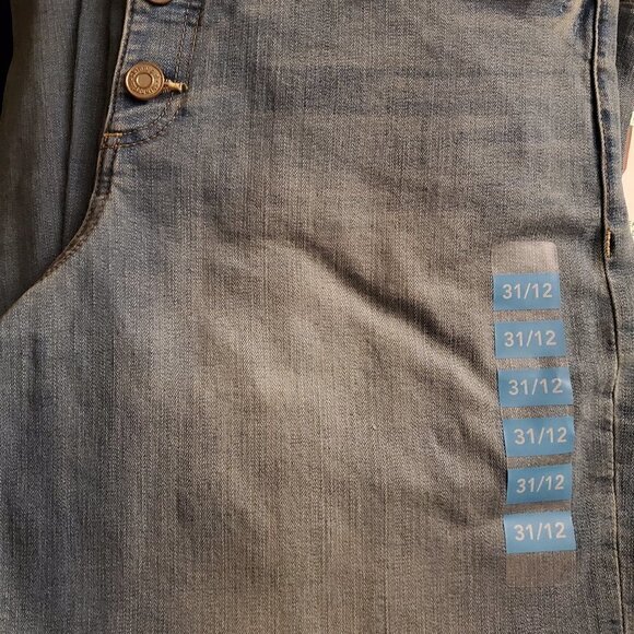 Skinnygirl  High Rise Button Front Cropped Jeans Wide Leg - Picture 3 of 9